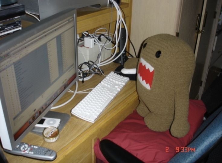 uglydoll on a computer